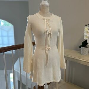Elegant Cream Knit Dress